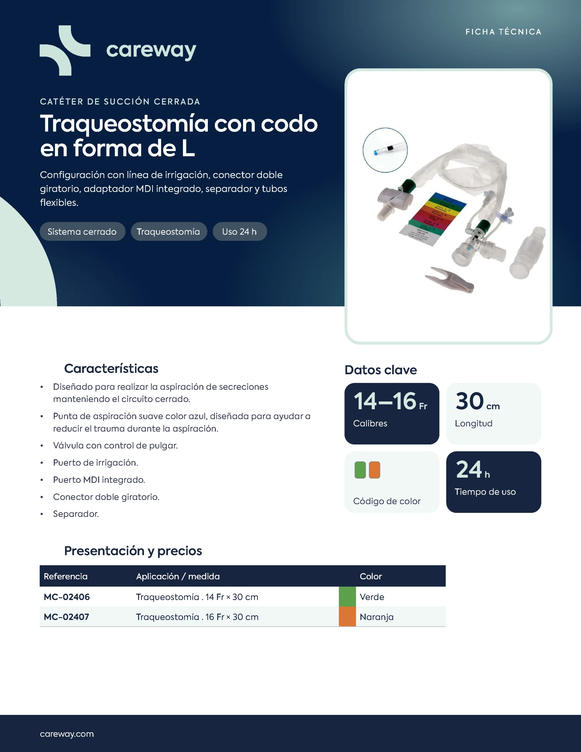Traqueostomía con Codo en forma de L